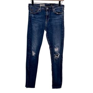 AG ADRIANO GOLDSCHMIED The Middi Ankle Legging Distressed Midrise Jeans Size 28R